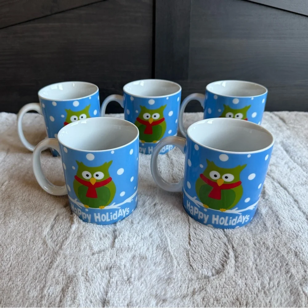 Pier 1 Christmas Mugs Set of 5